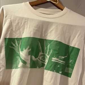 Graphic Long Sleeve Tee - Green and White